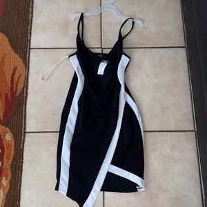 White and Black Bodycon Dress